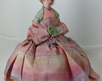 1920s French Boudoir Half Doll Pincushion