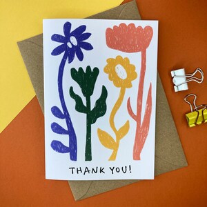 Danke, Karte, Blumen, Floral, Illustration