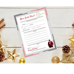 Printable Letter to Black Santa Claus, Christmas Letter to Santa Printable, PDF Black Santa Claus Wish List, North Pole letter