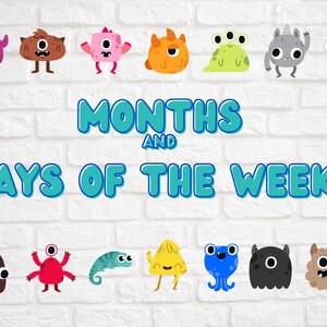 Kids Month and Day of the Week Flashcards