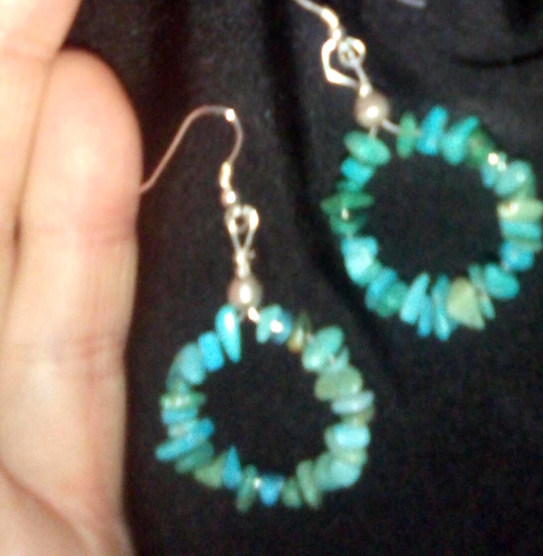 CIRCLE NAVAJO Blue Green Turquoise Chip Chips Nuggets Native American ...