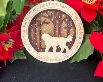4 layer dog breed  ornaments