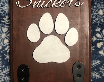 Custom leash/collar holder