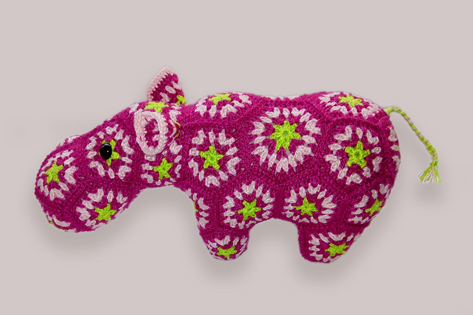 Crochet Hippo made out of Granny Squares 100 cotton Etsy