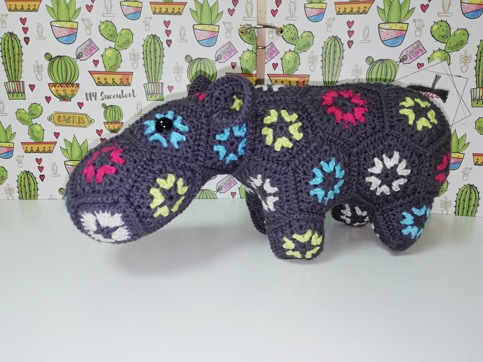 Crochet hippo made out of Granny Squares Grannies Etsy