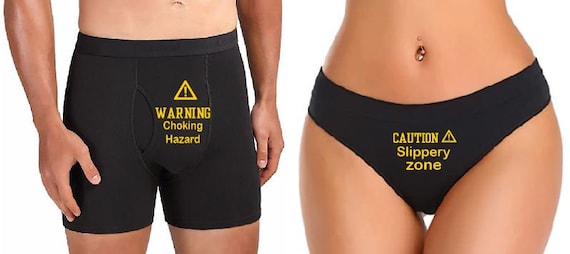 Warning Choking Hazard Underwear for Couples, Set of 2, Boxer Briefs,  Thongs, Bikini, Sexy Underwear, Valentine's Day Gifts 