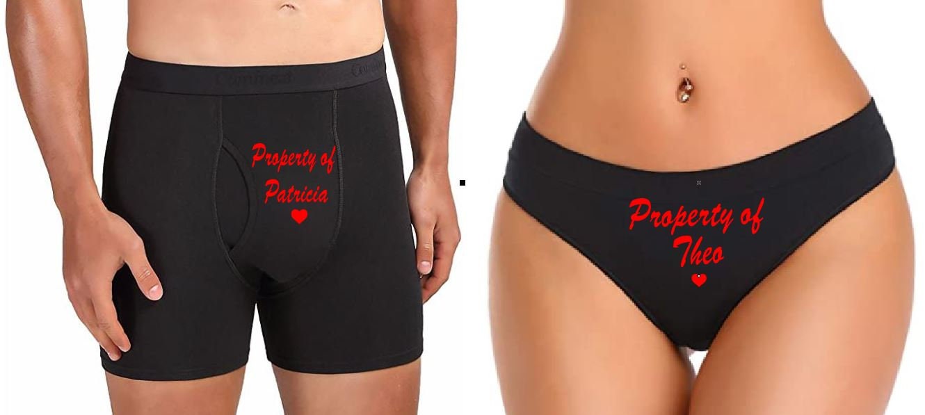 Ropa interior personalizada para parejas juego de tangas y calzoncillos Boxer regalos para el Dia de San Valentin regalos para ella regalos para el ropa interior para parejas Etsy Espana