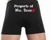 Personalized Boxer Briefs: Property Of, Funny Underwear Gift