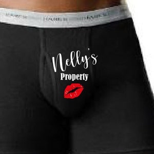 Property of Personalized Boxer Briefs Property of, Valentines Day Gifts, Gifts for Him, Boxer Briefs, Funny Boxer Briefs, image 1