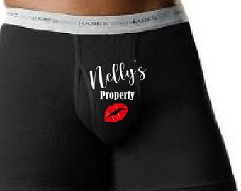 Property of Personalized Boxer Briefs - Property of, Valentines Day Gifts, Gifts for Him, Boxer Briefs, Funny Boxer Briefs,
