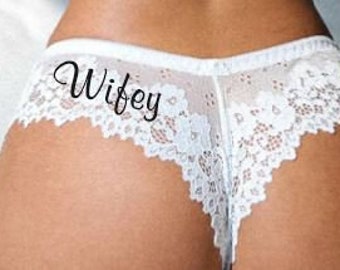 White Lace Underwear, Brides Panties, I Do Panties,  Women Lingerie, Wifey