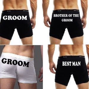 Personalized Groom Party Boxer Briefs: Double-Sided, Set of 7