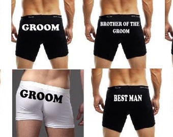 Double side, Personalized Boxer Briefs, Bestman, Gromsman, Groom,  gift for him, boxer briefs for groom, Set of 07