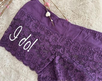 Lace Boyshort Panties: Bride Lingerie, Something Blue