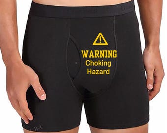 Warning Choking Hazard Boxer Briefs, Gifts for Him, Valentine's Day Gifts