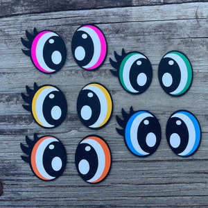 Rainbow Eyes, Felt Eyes, Rainbow Felt Eyes, Lashes, No Lashes