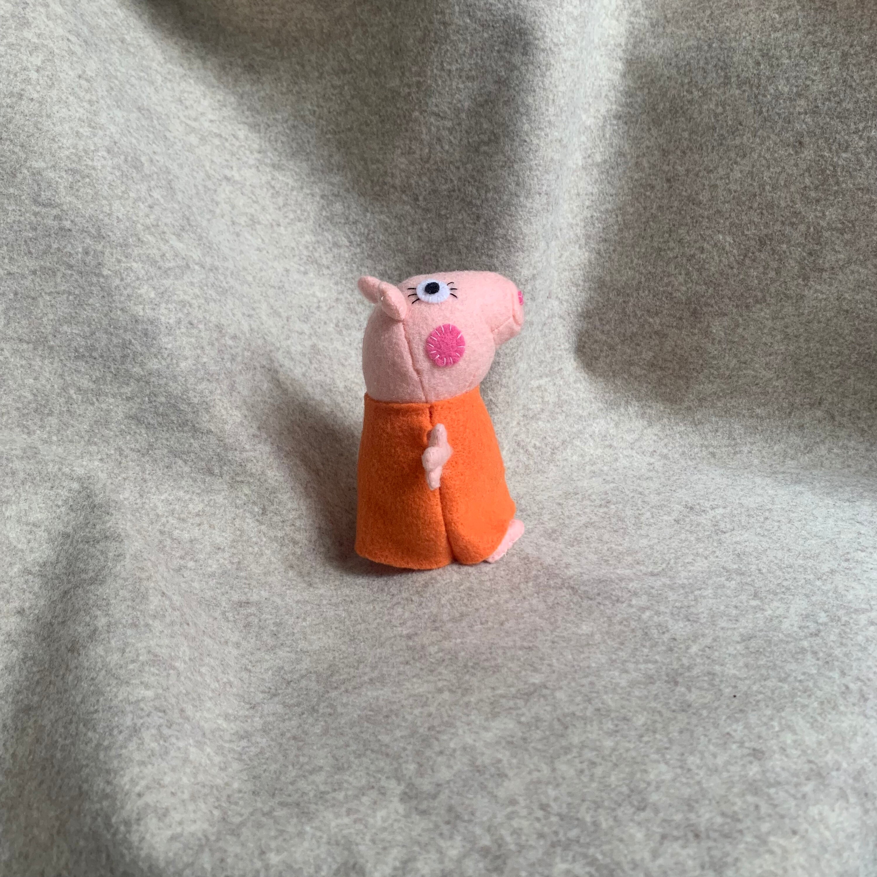 Mummy Piggie - Handmade Felt Work Stuffed Soft Toy