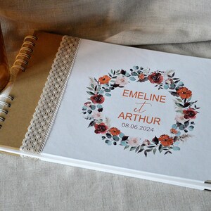 Livre d'or personnalisée mariage bohème couleur rouille
