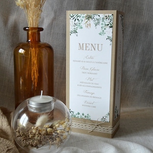 Menu de mariage style champêtre