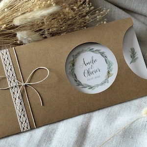 Faire part mariage transparent - Fleur Verte