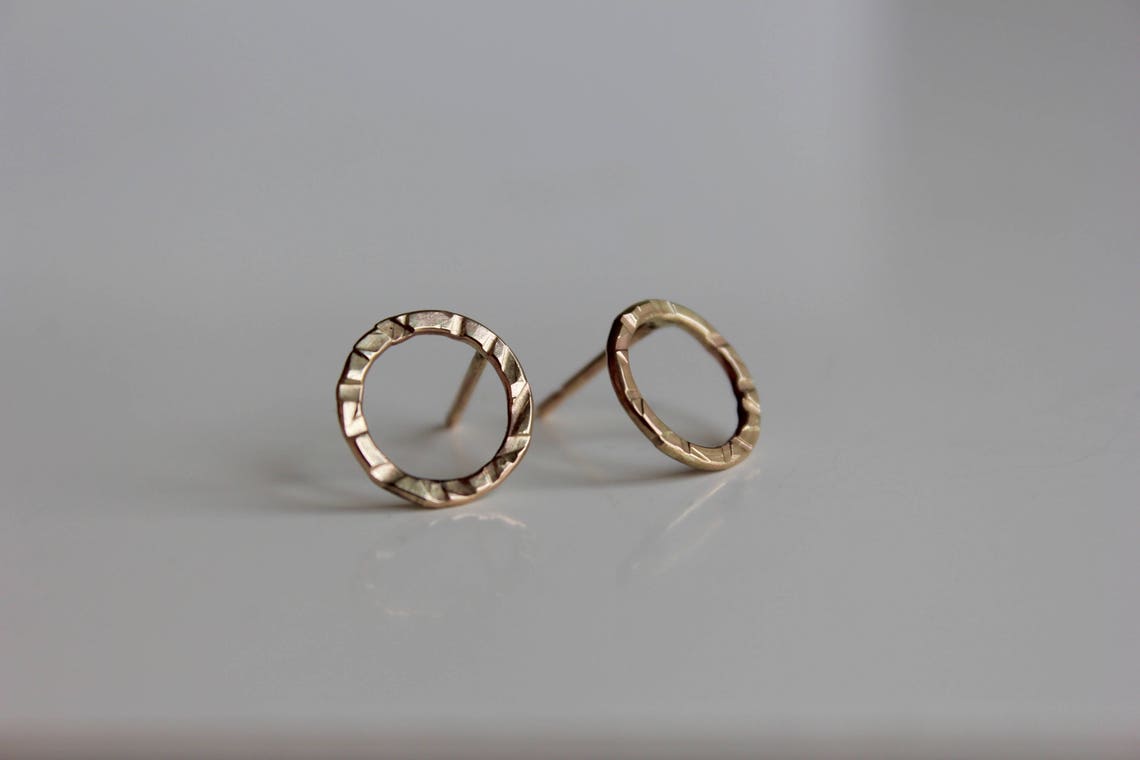 Stud Earrings Beaded Circle Gold Silver Gold Beads Small - Amy Tamblyn main image 0