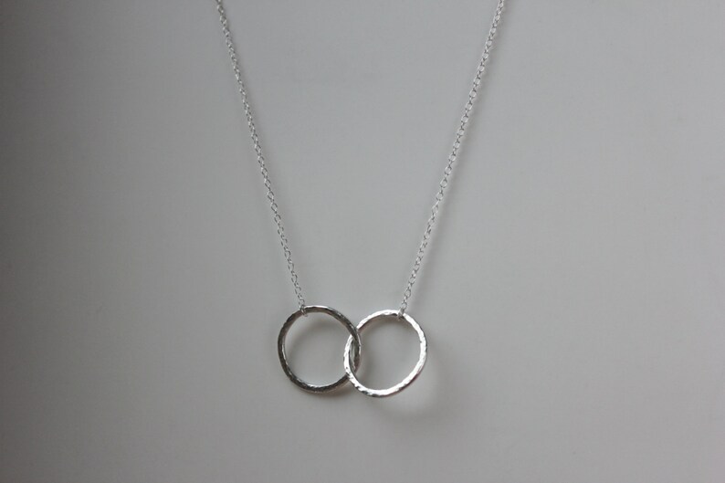 Sterling Silver Eternity Necklace, Double Circle Silver Necklace, Infinity Necklace, Sterling Silver Necklace, Silver Jewelry, Eco Silver image 2