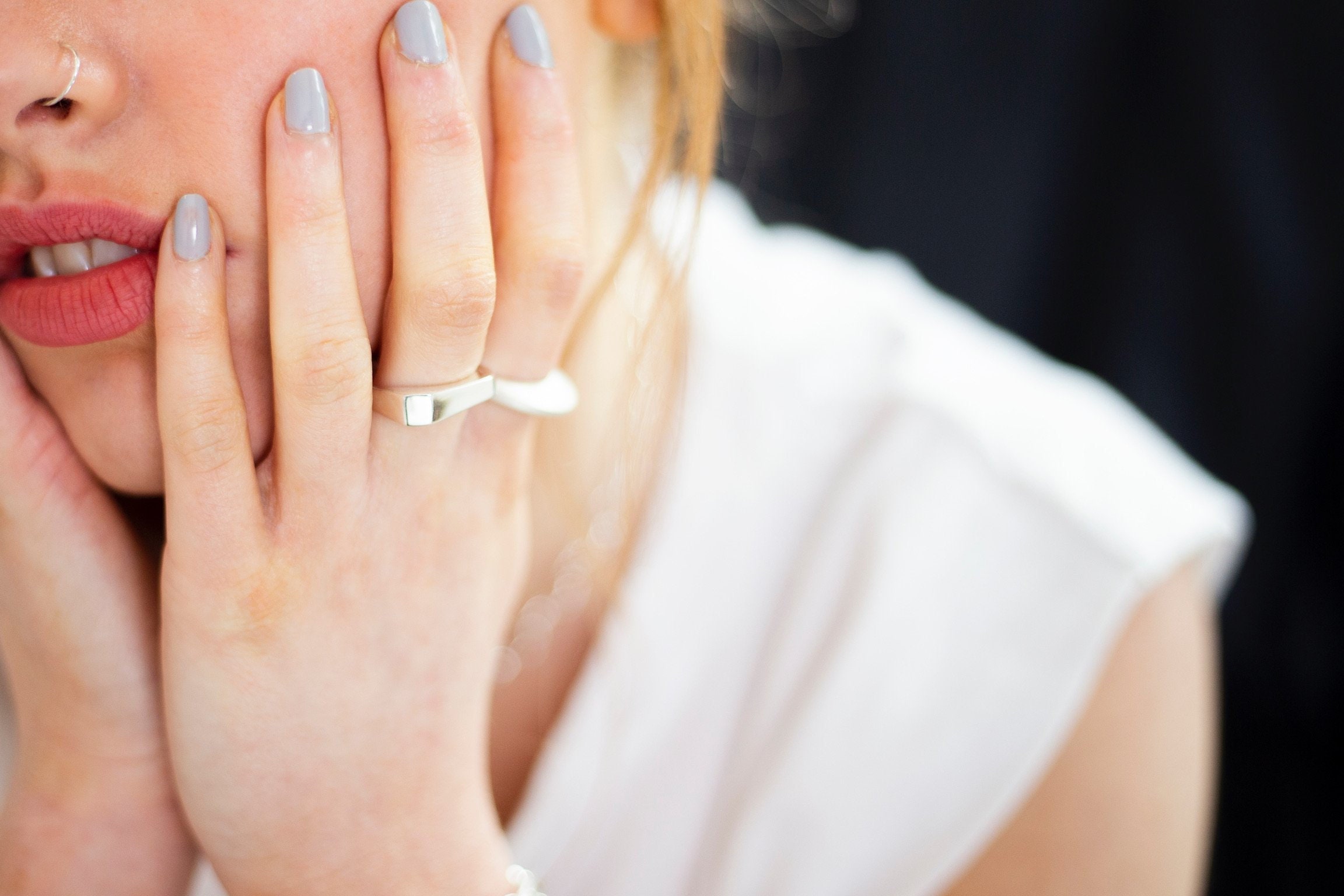 statement Silver Ring | Chunky Modern Recycled Geometric Jewellery UK