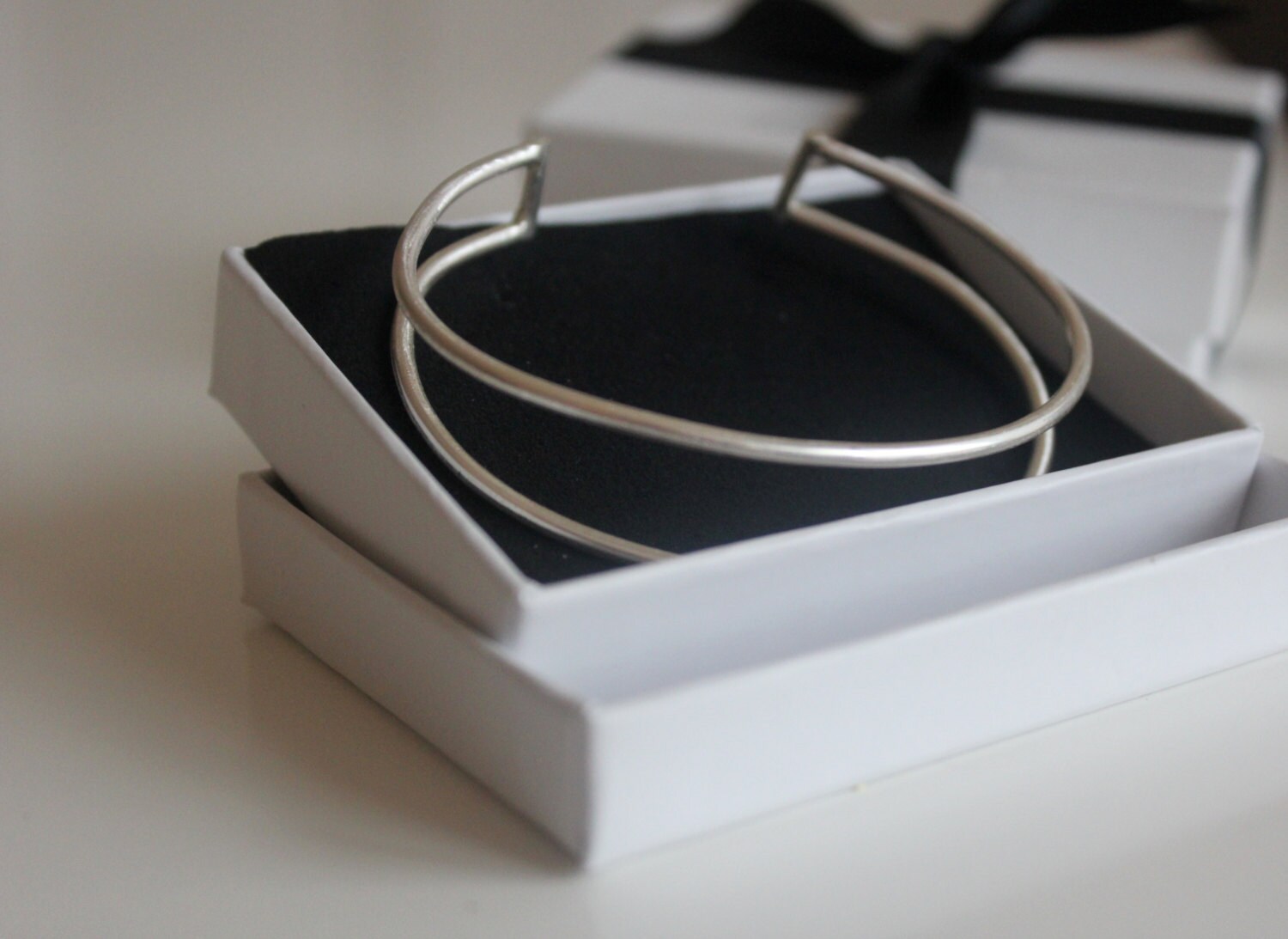 sterling Silver Cuff Bangle, Simple Open Adjustable Jewelry