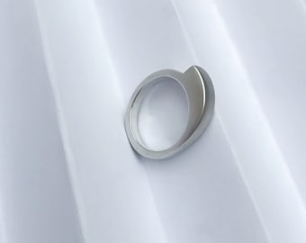 Statement Silver Ring | Chunky Ring | Modern Silver Ring | Recycled Silver Ring | Unusual Ring Shape | Unisex Jewellery | Jewellery UK