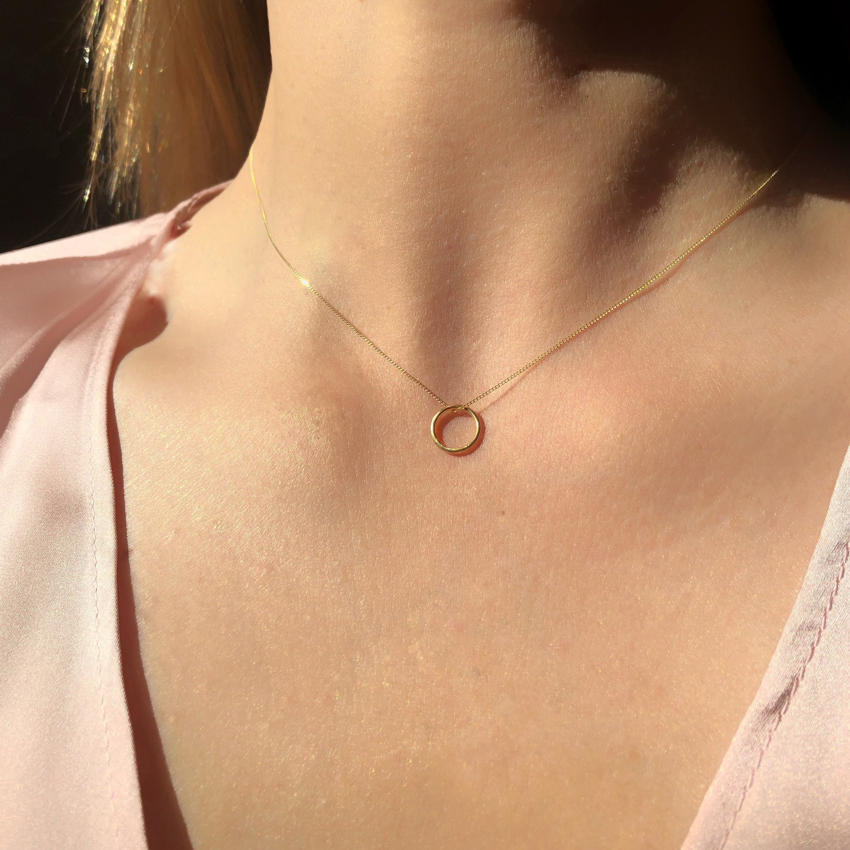 Tiny Orange Pendant Necklace in Gold | Lisa Angel