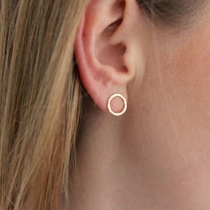 Gold Stud Earrings Gold Circle Earrings Small Circle Studs ...