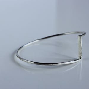 Solid Silver Bangle, Sterling Silver Bangle, Unusual Bangle, Geometric Bangle, Minimalist Contemporary Silver Bangle, Silver Jewellery image 5