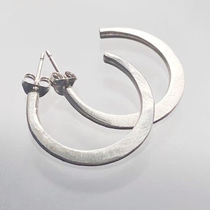 Silver Hoop Earrings UK, Simple Silver Hoops, Dangly Silver Earrings, Silver Drop Earrings, Sterling Silver Earrings UK image 4