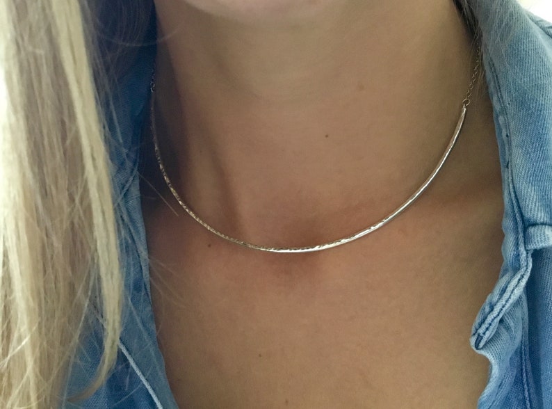 Choker Necklace Sterling Silver or Solid Gold Choker Etsy