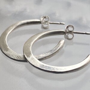 Silver Hoop Earrings UK, Simple Silver Hoops, Dangly Silver Earrings, Silver Drop Earrings, Sterling Silver Earrings UK image 2