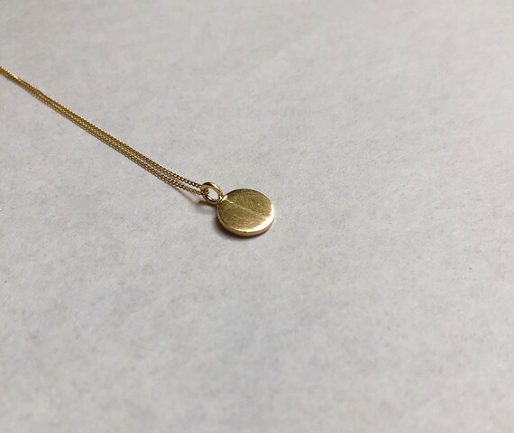 Solid Gold Disc Pendant Necklace 9 