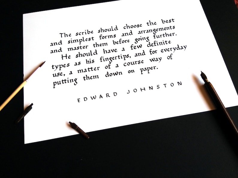 Calligrapher, Edward Johnston, Calligraphy, wall art print, Caligrafía