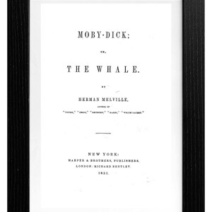 Moby Dick, Herman Melville, A4, Primera edición, DESCARGA DIGITAL INSTANTE, Libro, Impresión de arte, Arte de pared, imprimible, pdf, Vintage, Oldie, Ballena
