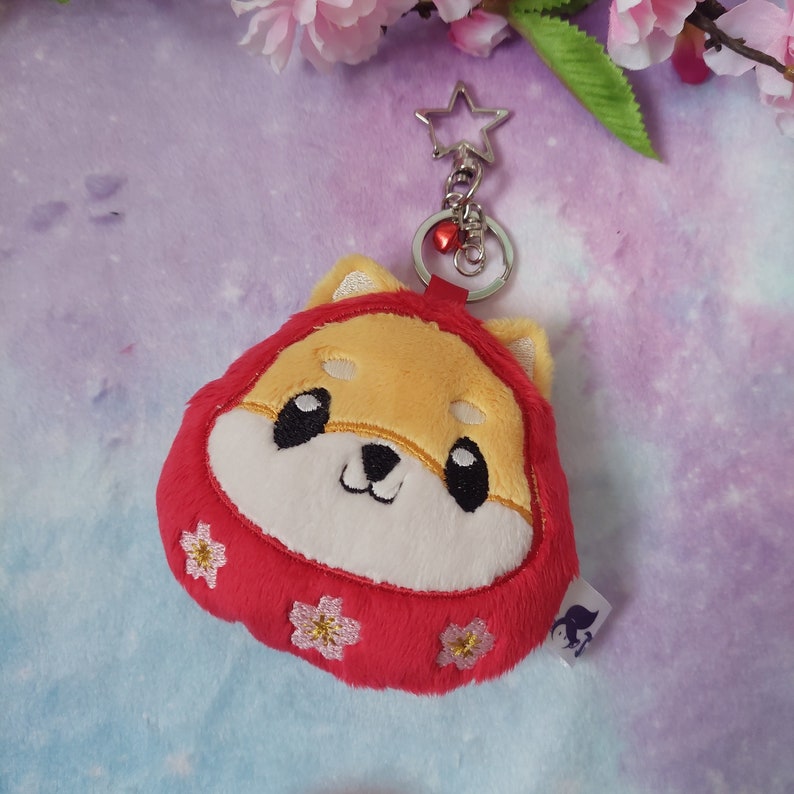 Kawaii Daruma Shiba Inu Keychain - Etsy