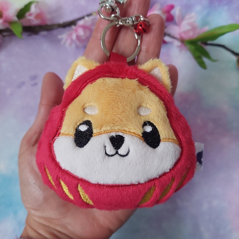 Kawaii Daruma Shiba Inu Keychain - Etsy