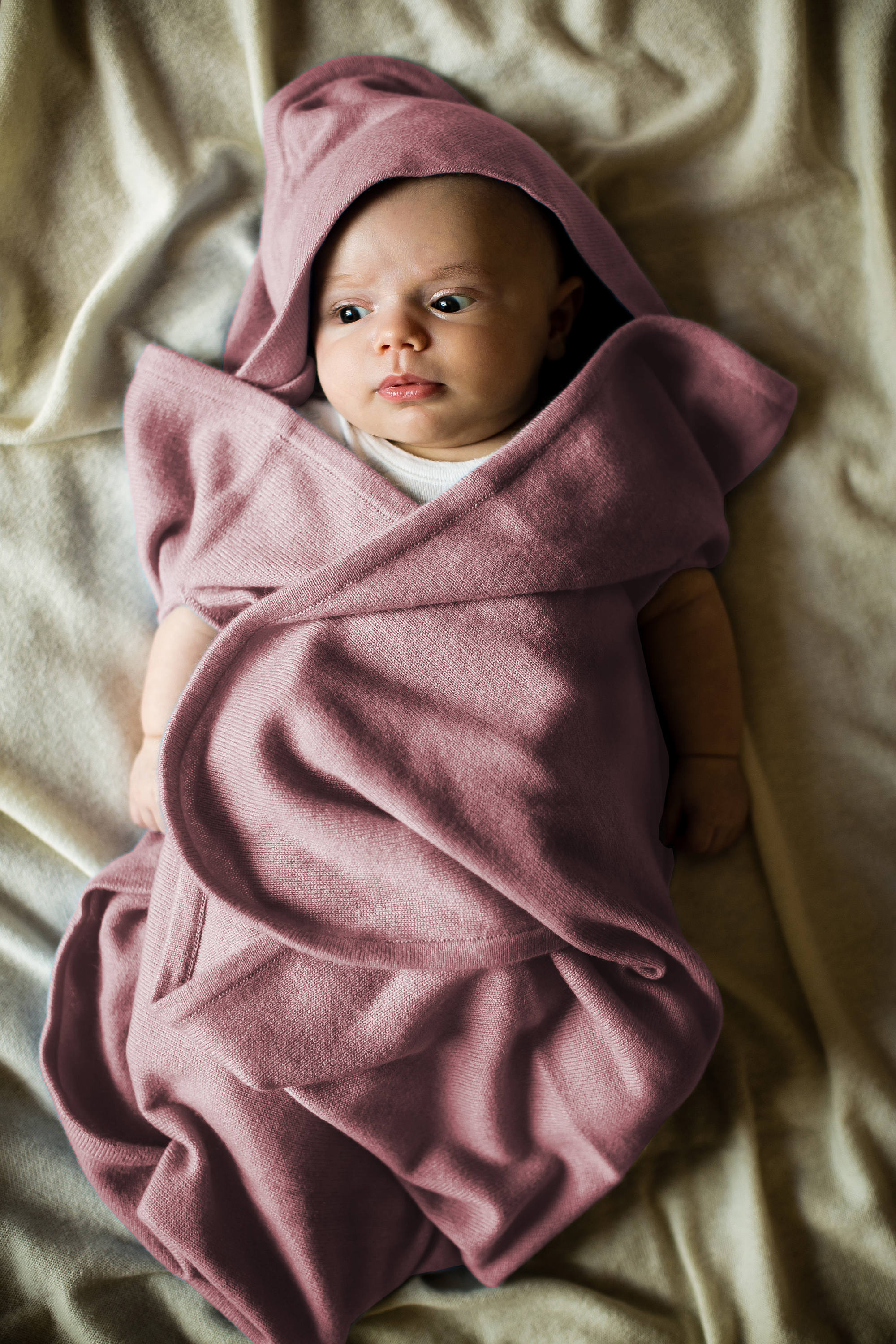 Copertina da culla neonato in puro cashmere rosa