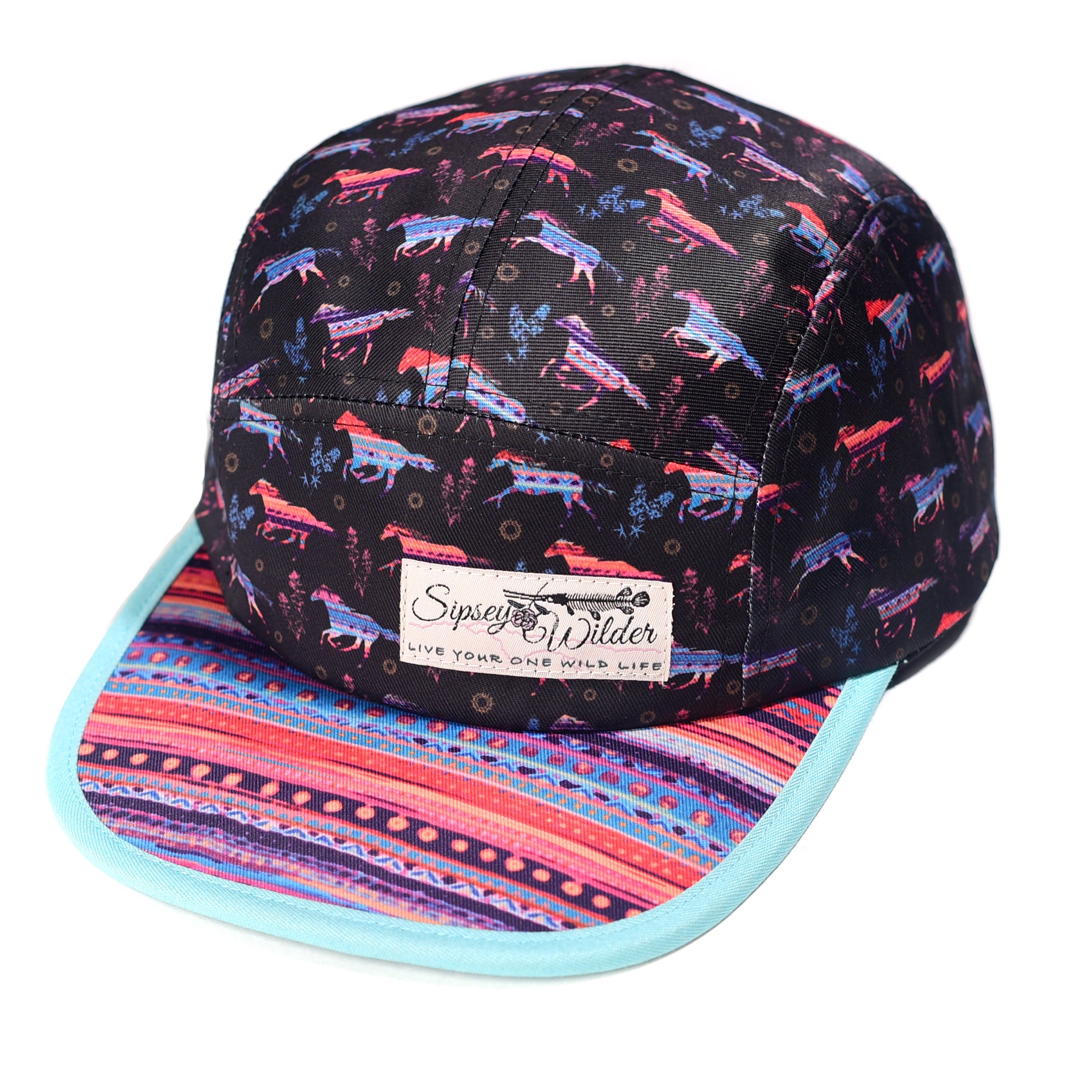 Horse Print Hat/ Horses Cap / Recycled Hat/ Horse Gifts Etsy