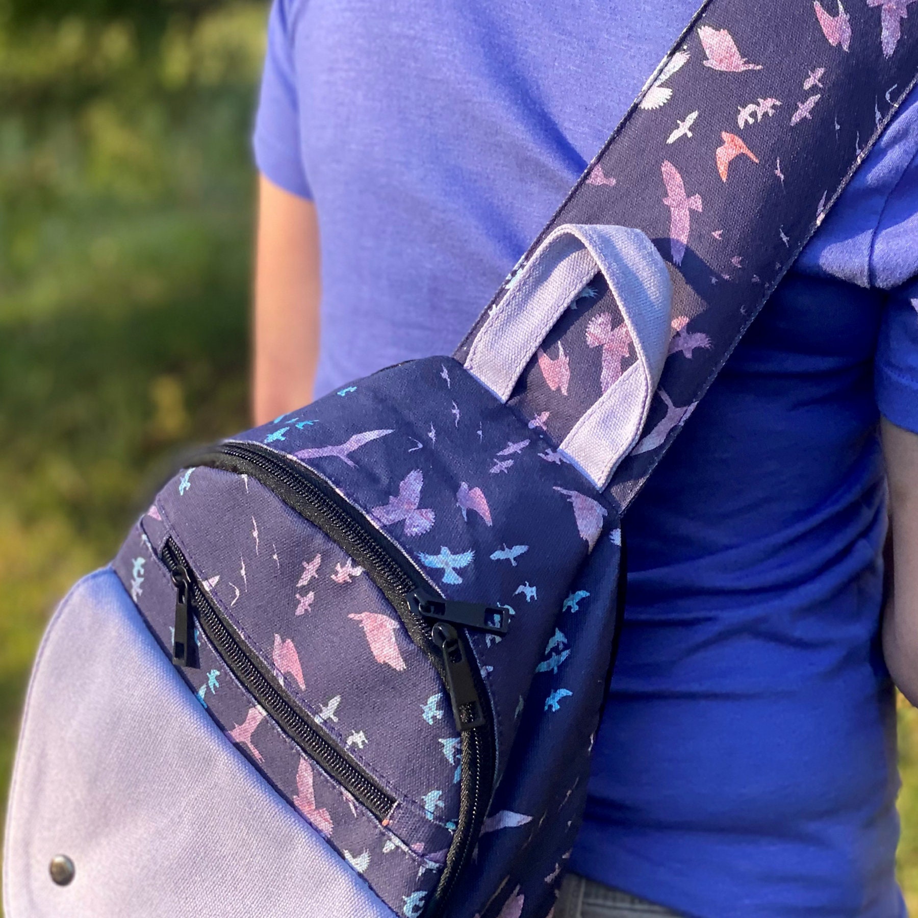 Dare to Fly Sling Backpack/ Bird Print Backpack Etsy