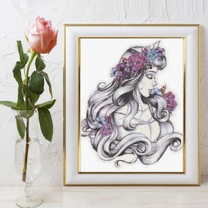 Sleeping Beauty Princess Cross Stitch Pattern, Pattern Keeper app compatible