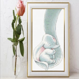 Padrão de ponto cruz do bebê elefante, PDF compatível com Pattern Keeper