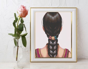 Princess Cross Stitch Pattern, Pocahontas Counted Cross Stitch Pattern, Sketch Art, Girls Bedroom Decor, Nursery Decor, Kids Room Decor