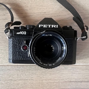 Vintage Petri MF-102 35mm SLR Film Camera with Petri 50mm f/2.0 Lens – Made in Japan