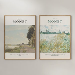 Claude Monet Art Set of 2, Monet Print, Monet Poster, Nature Art, Berggruen Cie, Monet Art Exhibition Poster, Monet Gallery Wall Art, Poster