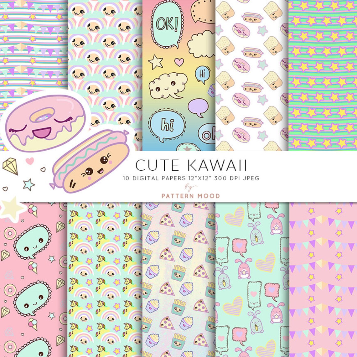 Cute kawaiiKawaii Coloring Cute Characters Printable | Etsy