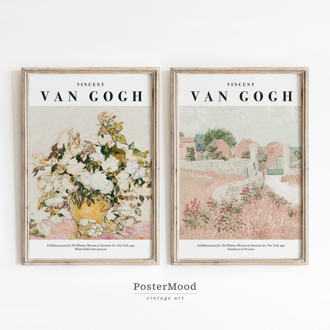 Vincent Van Gogh Art Set of 2, Classic Exhibition Poster, Printable Art ...